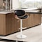 Armen Living Naples Black Faux Leather Adjustable Height Swivel Walnut Wood and Chrome Base Bar Stool LCNABABLKWA - alternate 9